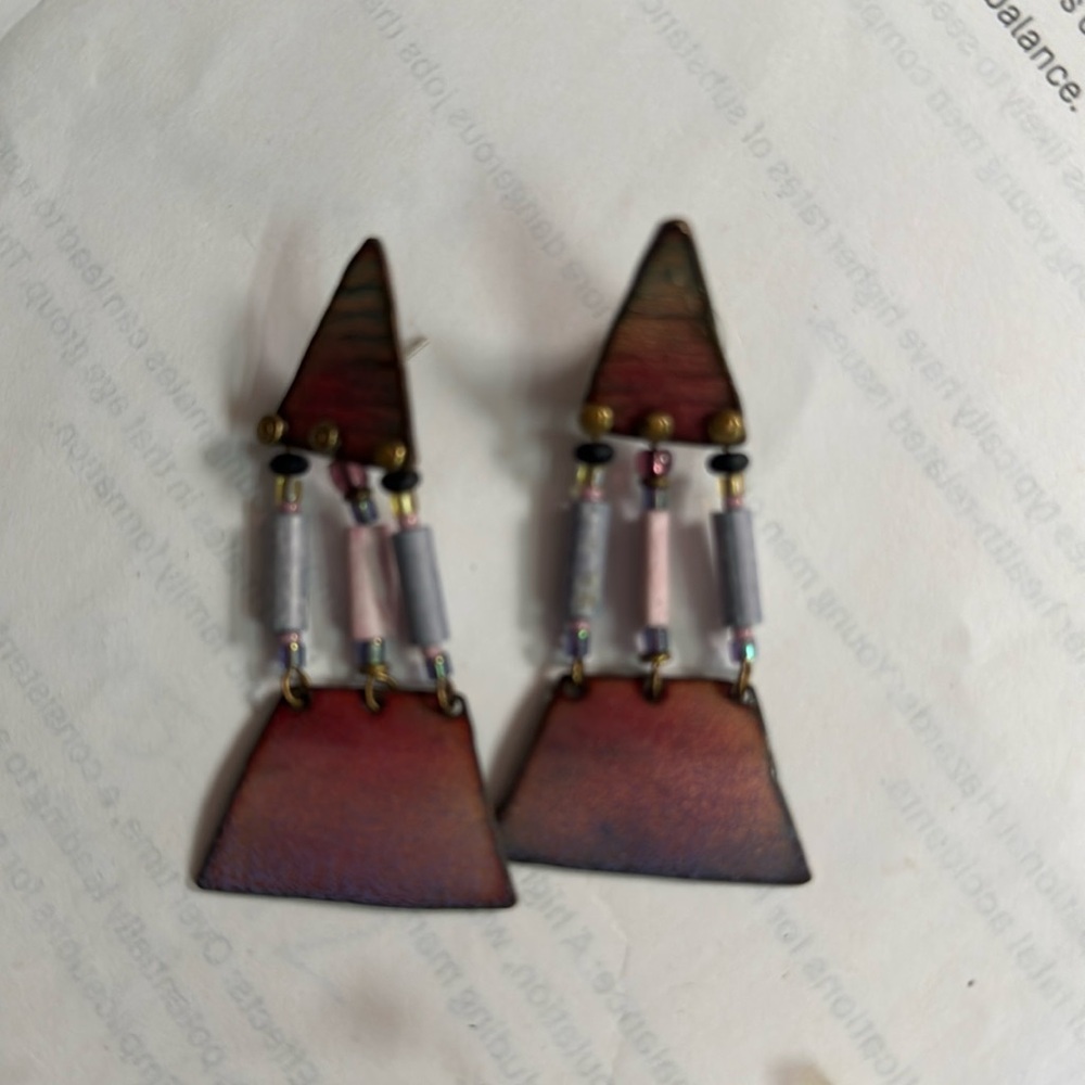 Artisan Hand/-Crafted Post Style Geometric Earrings